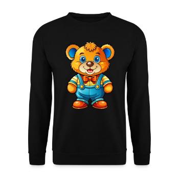 Teddy mit Hose - Unisex Pullover - Schwarz - Vorne - Alina (178cm) & Michal (187cm)