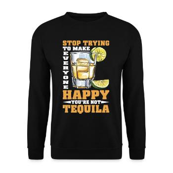 You're Not Tequila Stop Pleasing Everyone 2 - Unisex Pullover - Schwarz - Vorne - Alina (178cm) & Michal (187cm)