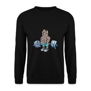Faultier Training Gewicht Sommer Strand Geschenk - Unisex Pullover - Schwarz - Vorne - Alina (178cm) & Michal (187cm)