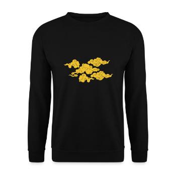 Japanese Clouds Yellow Asian Wind Weather Japan - Unisex Sweatshirt - black - Front - Alina (178cm) & Michal (187cm)