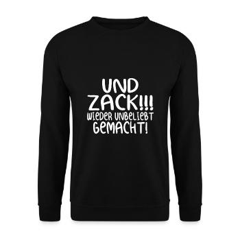 Und Zack wieder unbeliebt gemacht - Unisex Pullover - Schwarz - Vorne - Alina (178cm) & Michal (187cm)