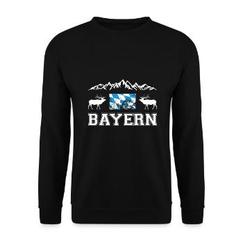 Bayern - Unisex Pullover - Schwarz - Vorne - Alina (178cm) & Michal (187cm)