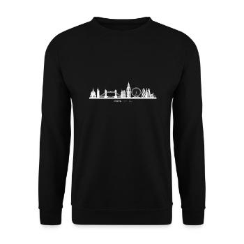 Cadeau de Skyline de monuments de Londres - Sweat-shirt Unisexe - noir - Devant - Alina (178cm) & Michal (187cm)