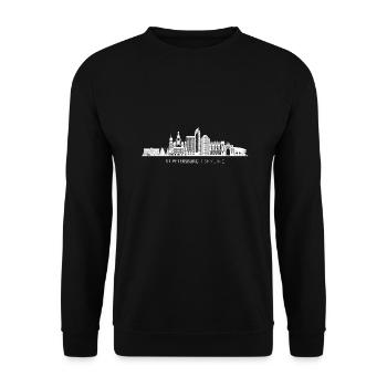St. Petersburg Landmarks Skyline Gift - Unisex Sweatshirt - black - Front - Alina (178cm) & Michal (187cm)