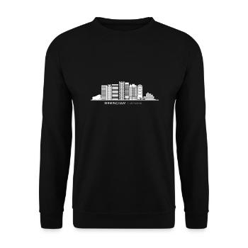 Birmingham Landmarks Skyline Gift - Unisex Sweatshirt - black - Front - Alina (178cm) & Michal (187cm)