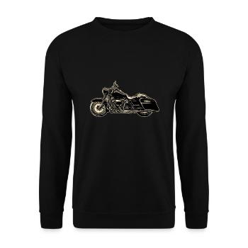 Minimalist Motorbike - Unisex Sweatshirt - black - Front - Alina (178cm) & Michal (187cm)