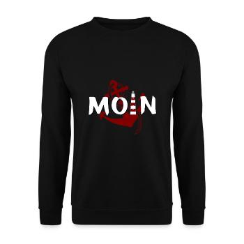 Moin lighthouse anchor - Unisex Sweatshirt - black - Front - Alina (178cm) & Michal (187cm)