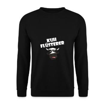 Kuhflüsterer - Unisex Pullover - Schwarz - Vorne - Alina (178cm) & Michal (187cm)