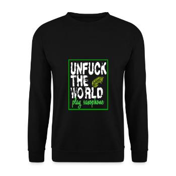 saxophone - Unisex Sweatshirt - black - Front - Alina (178cm) & Michal (187cm)