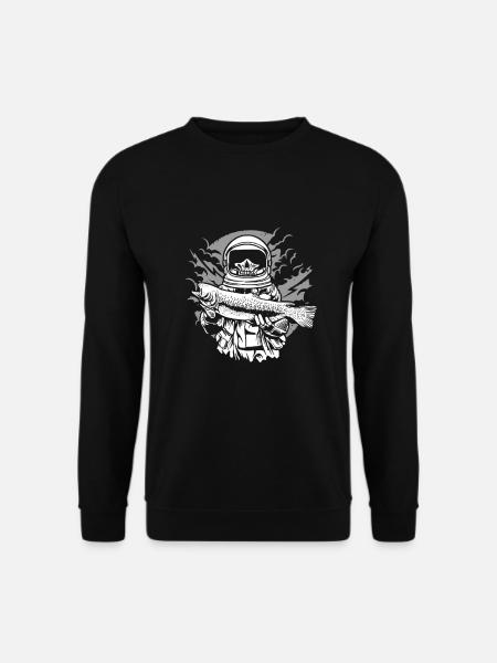 Astronaut Fishing - Unisex Pullover - Schwarz