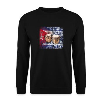 Bongos Salsa Music T-Shirt - Unisex Sweatshirt - black - Front - Alina (178cm) & Michal (187cm)