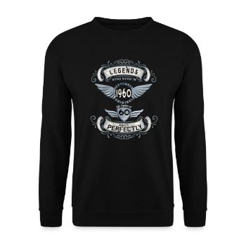 Né en septembre 1960 60 ans - Sweat-shirt Unisexe - noir - Devant - Alina (178cm) & Michal (187cm)