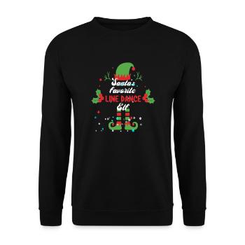 T-shirt cadeau elfe de danse de ligne de Noël - Sweat-shirt Unisexe - noir - Devant - Alina (178cm) & Michal (187cm)