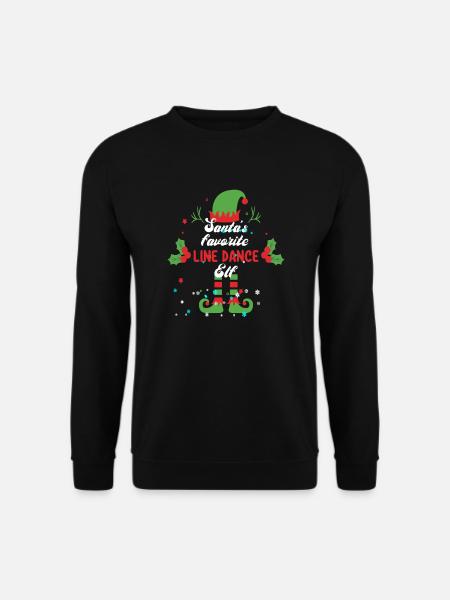 Christmas Line Dance Elf Gift T-Shirt - Unisex Sweatshirt - black