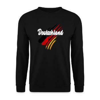 Deutschland - Deutsche Flagge - Unisex Pullover - Schwarz - Vorne - Alina (178cm) & Michal (187cm)
