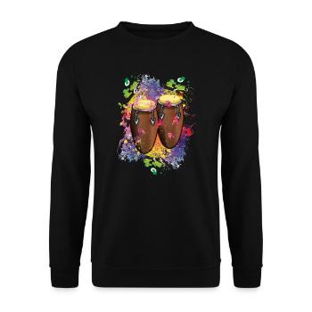 Salsa Conga music instruments - Unisex Sweatshirt - black - Front - Alina (178cm) & Michal (187cm)