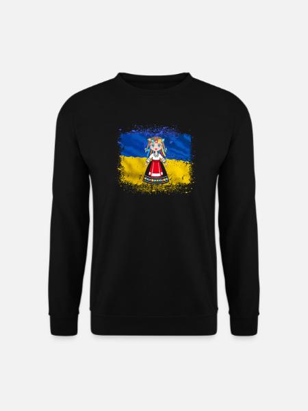 Mädchen im ukrainischen Nationalkleid Ukraine - Unisex Pullover - Schwarz