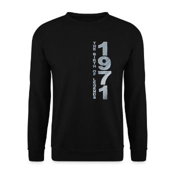 1971 Geburtstag Geschenk Geboren 1971 - Unisex Pullover - Schwarz - Vorne - Alina (178cm) & Michal (187cm)