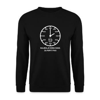 Balkan Jugo Pivo - Sweat-shirt Unisexe - noir - Devant - Alina (178cm) & Michal (187cm)