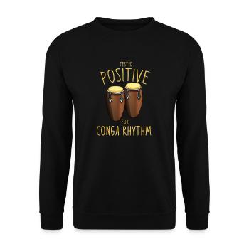 Conga Drums Conga Rhythm Latin Music - Unisex Sweatshirt - black - Front - Alina (178cm) & Michal (187cm)