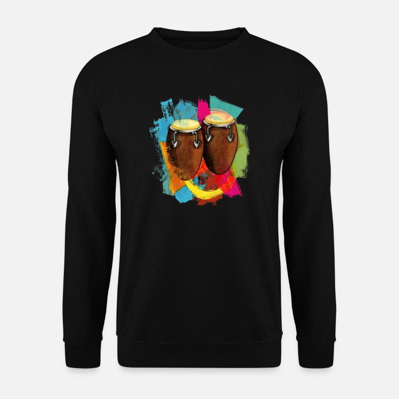 Conga Drums Latin-Musik Tumbadora - Unisex Pullover - Schwarz