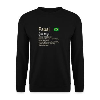 Papai Brazilian Father Dictionary Definition - Unisex Sweatshirt - black - Front - Alina (178cm) & Michal (187cm)