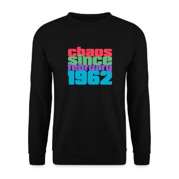 60ème Anniversaire février 1962 Chaos since 1962 - Sweat-shirt Unisexe - noir - Devant - Alina (178cm) & Michal (187cm)