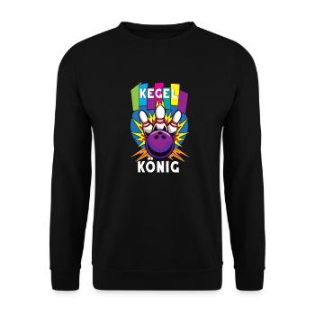 Kegel König Kegeln - Unisex Pullover - Schwarz - Vorne - Alina (178cm) & Michal (187cm)