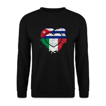 Cuban Italian Heart Cuba y Italia Amor - Unisex Sweatshirt - black - Front - Alina (178cm) & Michal (187cm)