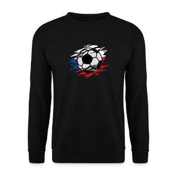 Tschechische Republik Fußball Tschechische Flagge - Unisex Pullover - Schwarz - Vorne - Alina (178cm) & Michal (187cm)