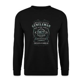 1972 born 50 birthday gentleman old school - Unisex Sweatshirt - black - Front - Alina (178cm) & Michal (187cm)