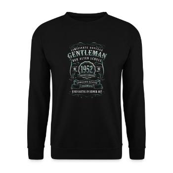 70 Geburtstag Vintage 1952 Gentleman geboren 1952 - Unisex Pullover - Schwarz - Vorne - Alina (178cm) & Michal (187cm)