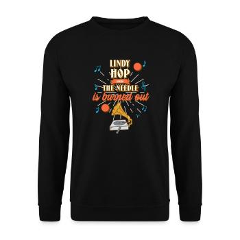 Lustiges Lindy Hop Swing Tanz - Unisex Pullover - Schwarz - Vorne - Alina (178cm) & Michal (187cm)