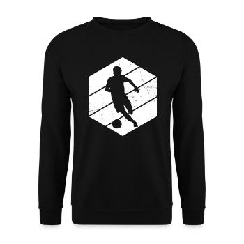 Soccer Fussball Fussballspiel Fussballspielen - Unisex Pullover - Schwarz - Vorne - Alina (178cm) & Michal (187cm)