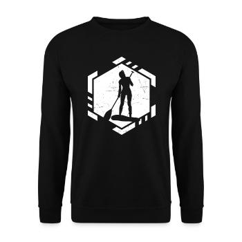 Standup Paddling Men Stand up Paddling Board - Unisex Sweatshirt - black - Front - Alina (178cm) & Michal (187cm)