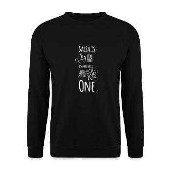 Danse salsa dicton drôle Salsa is like coffee - Sweat-shirt Unisexe - noir - Devant - Alina (178cm) & Michal (187cm)