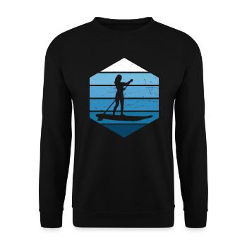 Standup Paddleboard Standup Paddling Stand up Padd - Unisex Pullover - Schwarz - Vorne - Alina (178cm) & Michal (187cm)