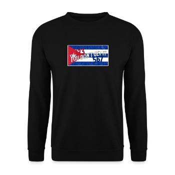 Salsa 123 567 Kuba Flagge - Unisex Pullover - Schwarz - Vorne - Alina (178cm) & Michal (187cm)