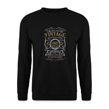 30 Birthday Old Style Legend Vintage 1992 - Unisex Sweatshirt - black - Front - Alina (178cm) & Michal (187cm)