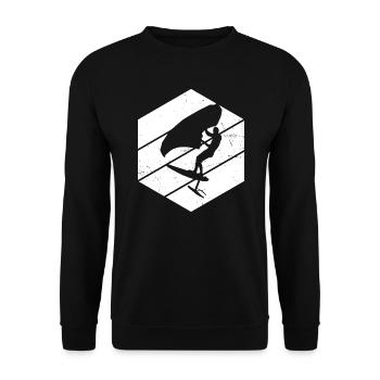 foilwing wingsurf wingfoil women wingsurfing - Unisex Sweatshirt - black - Front - Alina (178cm) & Michal (187cm)