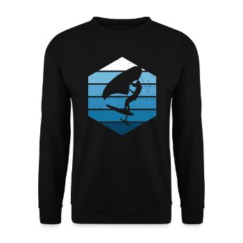 Hommes foilwing wingsurf femmes wingfoil - Sweat-shirt Unisexe - noir - Devant - Alina (178cm) & Michal (187cm)