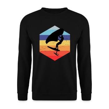 Men foilwing wingsurfing women wingfoil - Unisex Sweatshirt - black - Front - Alina (178cm) & Michal (187cm)