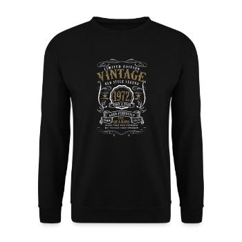 50th Birthday Old Style Legend Vintage 1972 - Unisex Sweatshirt - black - Front - Alina (178cm) & Michal (187cm)