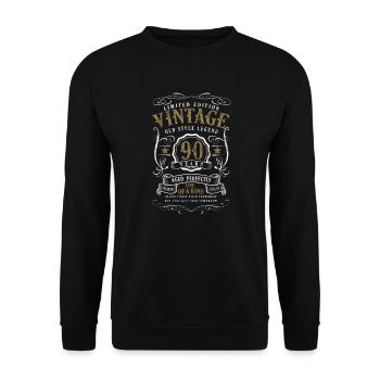 90 birthday gift vintage 90 years old - Unisex Sweatshirt - black - Front - Alina (178cm) & Michal (187cm)