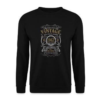60e anniversaire Aged perfectly 1962 Vintage 1962 - Sweat-shirt Unisexe - noir - Devant - Alina (178cm) & Michal (187cm)