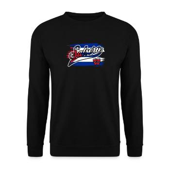 Kuba Salsa Dancer Salsero Kuba Flagge - Unisex Pullover - Schwarz - Vorne - Alina (178cm) & Michal (187cm)