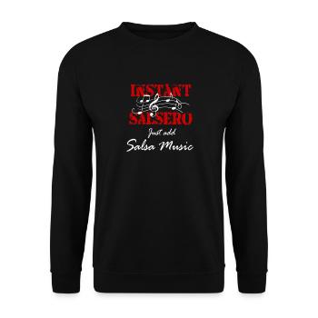 Instant Salsero Just add salsa music - Unisex Pullover - Schwarz - Vorne - Alina (178cm) & Michal (187cm)