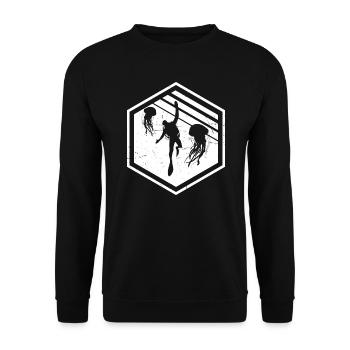 Diving Women Scuba Diver Scuba Diving - Unisex Sweatshirt - black - Front - Alina (178cm) & Michal (187cm)