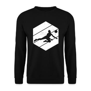 Volley Volleyballer Damen Volleyball Volleyballspi - Unisex Pullover - Schwarz - Vorne - Alina (178cm) & Michal (187cm)