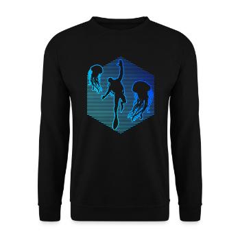 Hommes Femmes Diver Scuba Diver Scuba Diver - Sweat-shirt Unisexe - noir - Devant - Alina (178cm) & Michal (187cm)